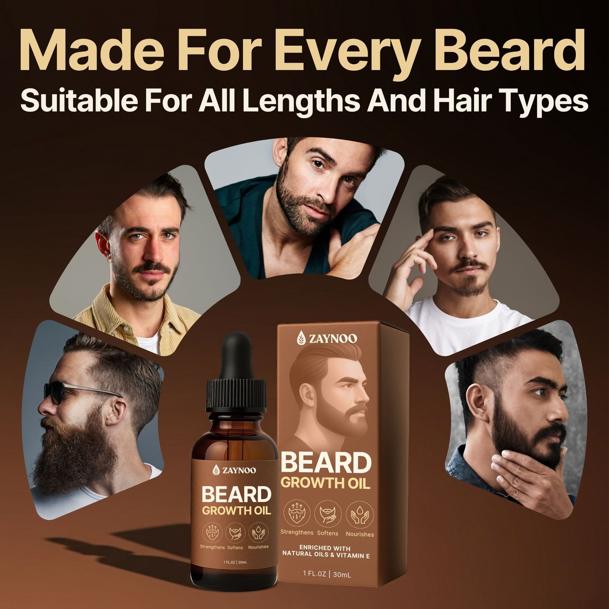 Beard oil suitable for all beard lengths and hair types