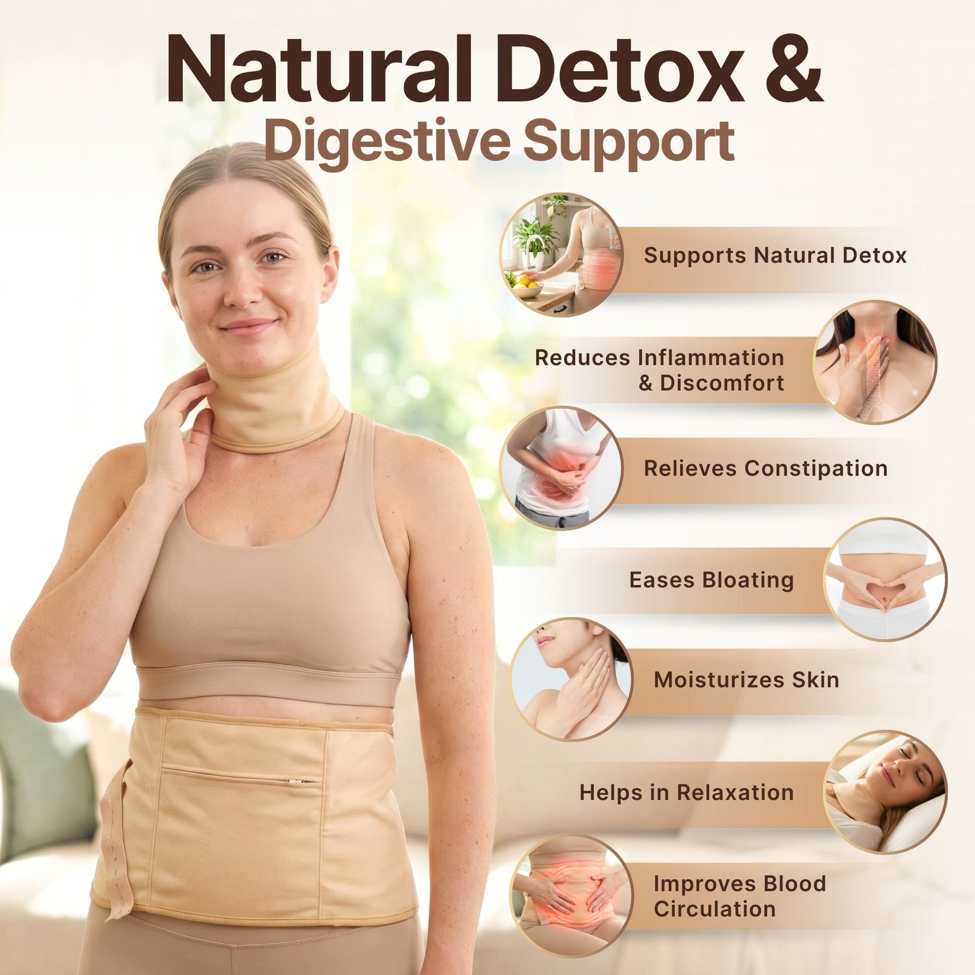 Natural detox and digestive support with castor oil wrap