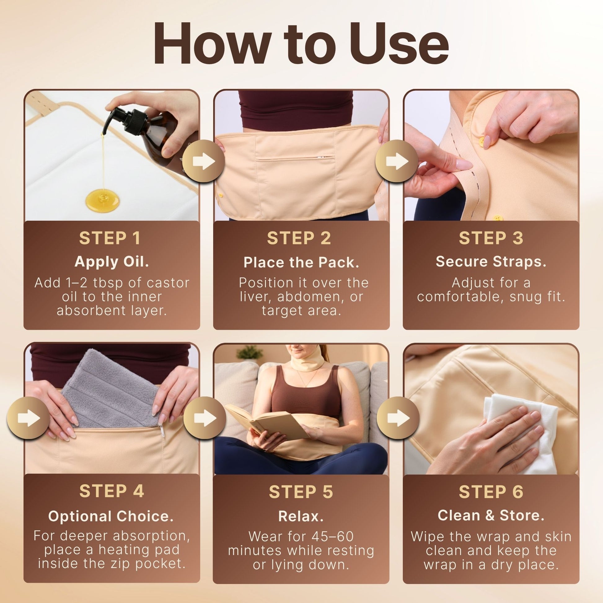 How to use castor oil pack wrap in six simple steps